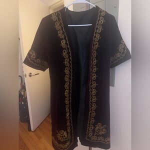 Handmade Velvet S/M E mbroidered Midi  Boho Statement Jacket  Central Asian